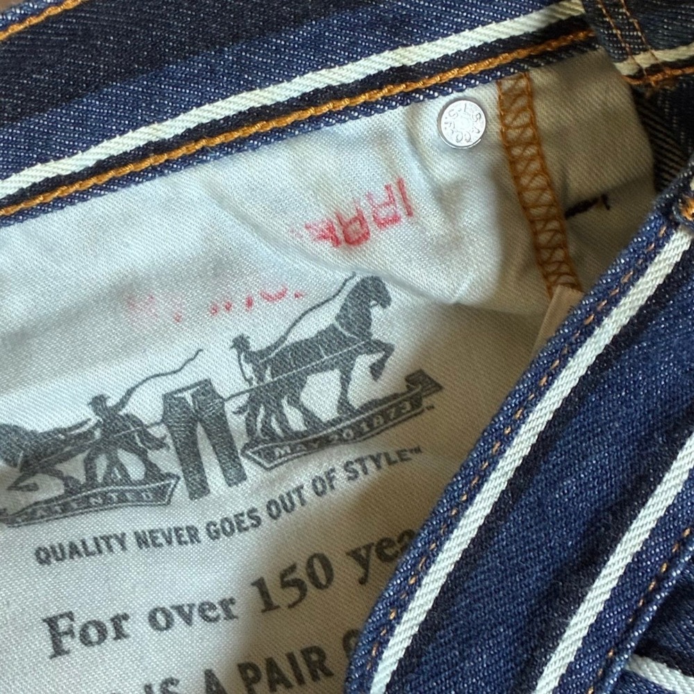 Levis 512 Slim Taper Jeans Mens 34 Blue White Hickory Railroad Stripe NWT *READ* - Picture 6 of 10